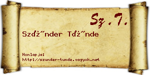 Szünder Tünde névjegykártya